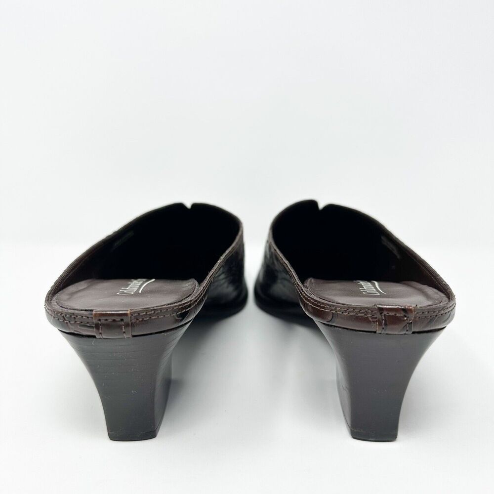 Coldwater Creek Women Mules 9M Brown Floral Embossed Vtg-inspired Made In Brazil - Picture 8 of 13